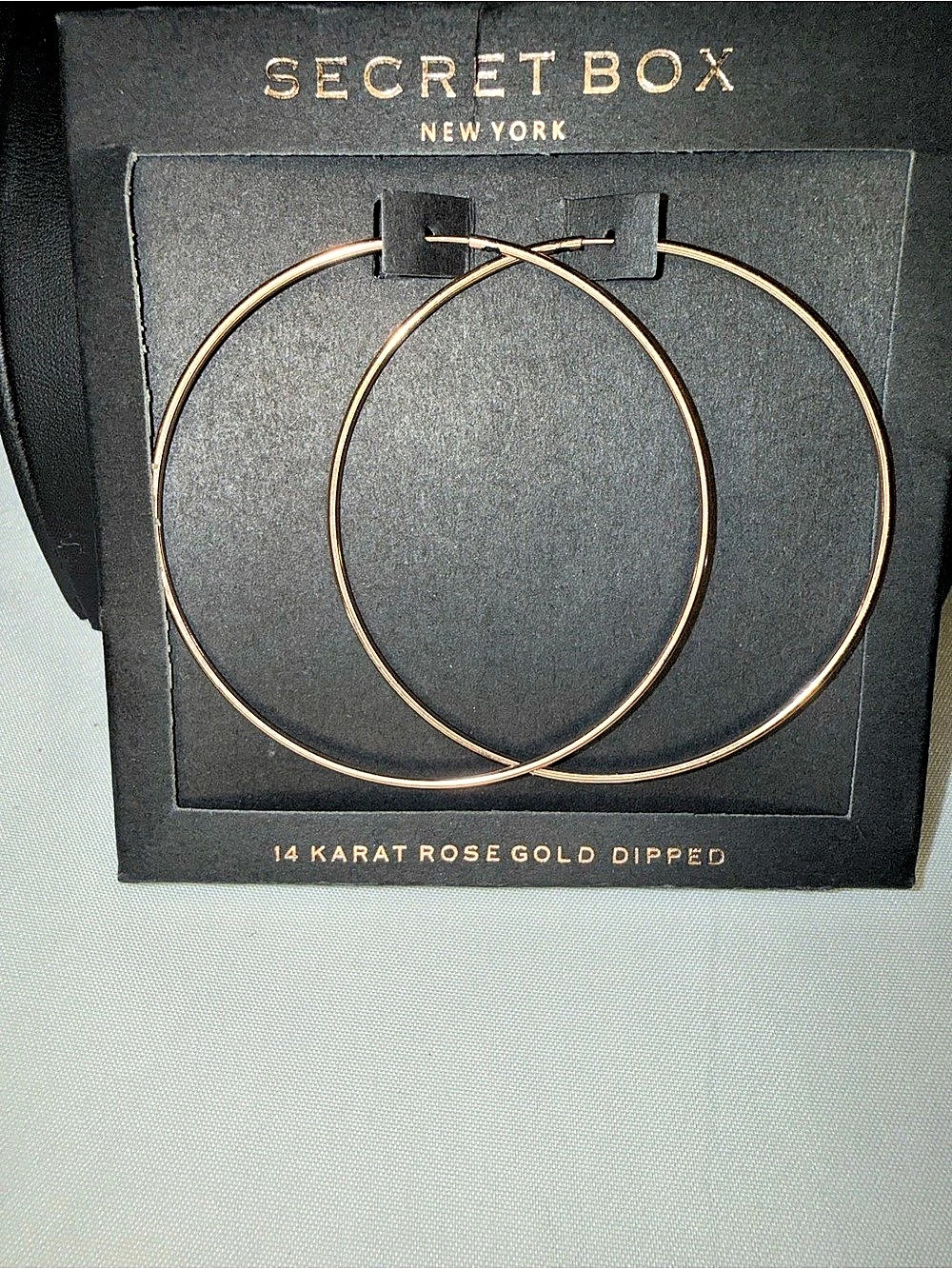 NWT Secret Box New York 14K Rose Gold Dipped Large Hoop Earrings